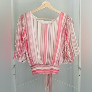 Soho Blush and Cream Striped Blouse